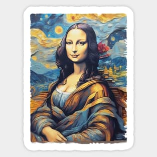 Mona Lisa in the style of Van Gogh Sticker